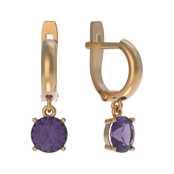 Золотые серьги с&nbsp;аметистом