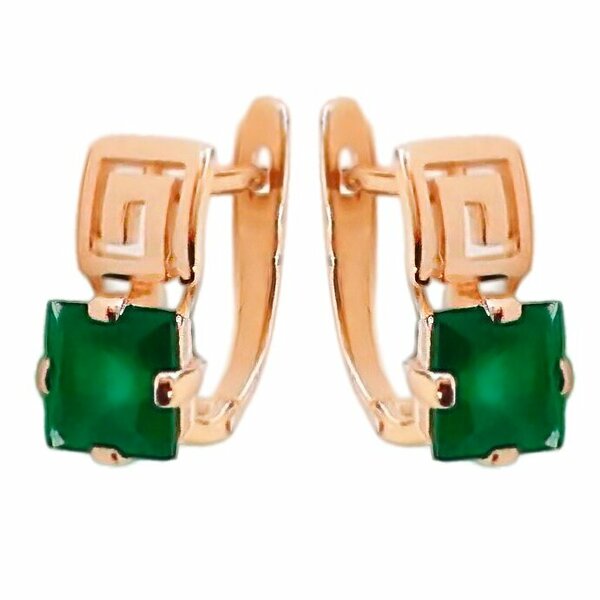 Золотые серьги с&nbsp;агатом