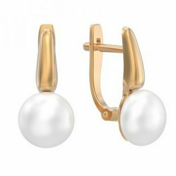 Золотые серьги с&nbsp;жемчугом культивированным