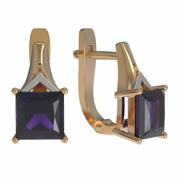 Золотые серьги с&nbsp;аметистом