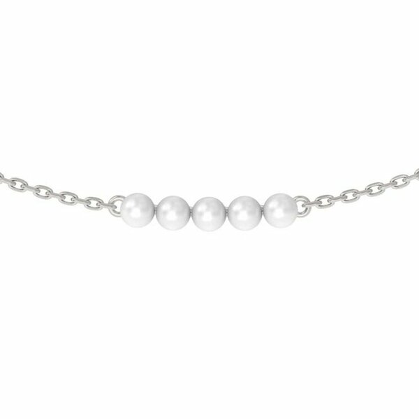 Серебряное колье с&nbsp;жемчугом искусственным