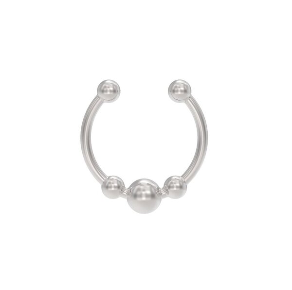 Серебряный пирсинг в нос без вставок