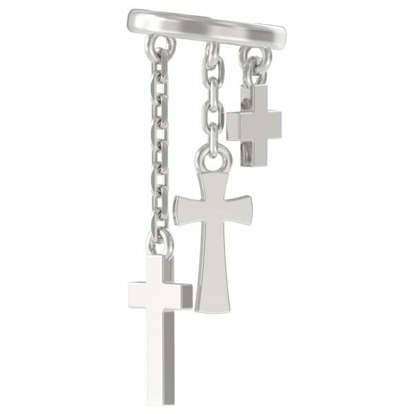 Серебряная серьга-кафф без вставок