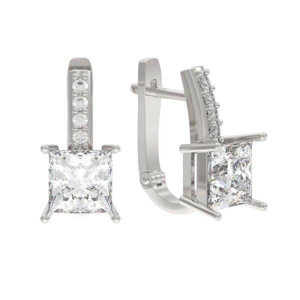 Серебряные серьги с&nbsp;фианитом