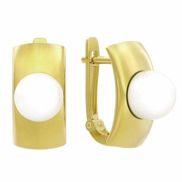 Золотые серьги с&nbsp;жемчугом культивированным