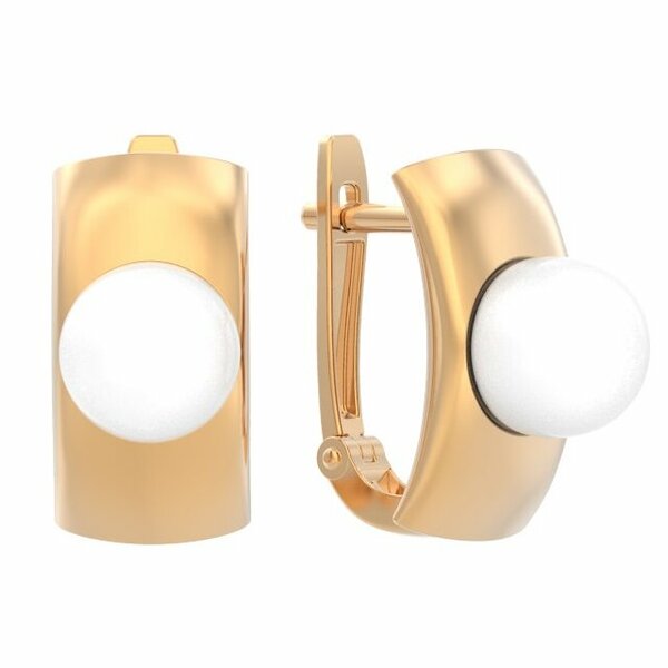 Золотые серьги с&nbsp;жемчугом культивированным