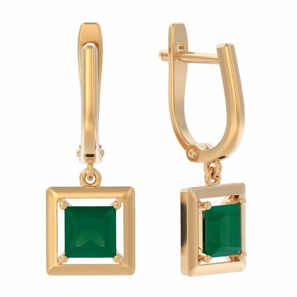 Золотые серьги с&nbsp;агатом