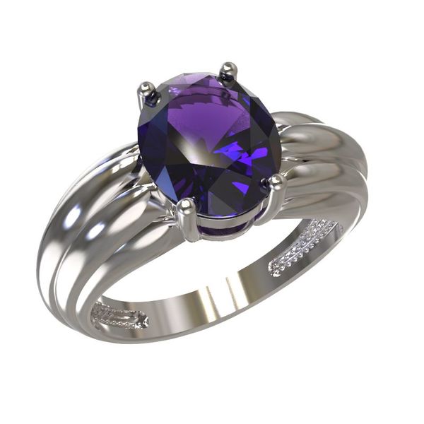 Серебряное кольцо с кварцем синтетическим