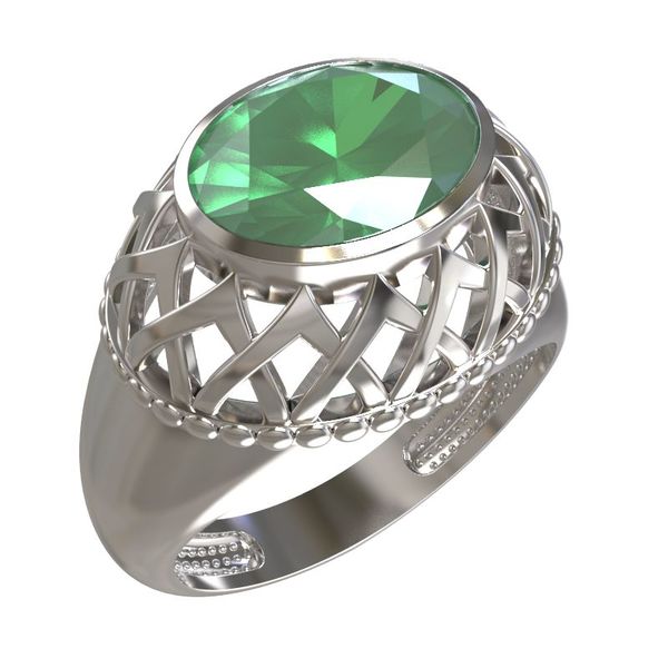 Серебряное кольцо с лунным камнем синтетическим