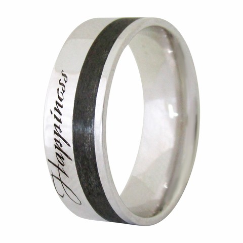 Серебряное кольцо с карбоном