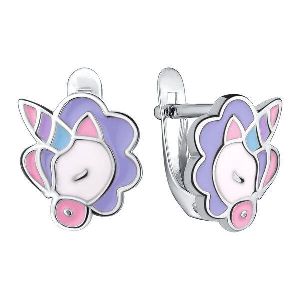 Серебряные серьги детские с&nbsp;эмалью