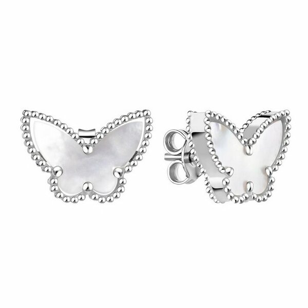 Серебряные серьги-пусеты с&nbsp;перламутром