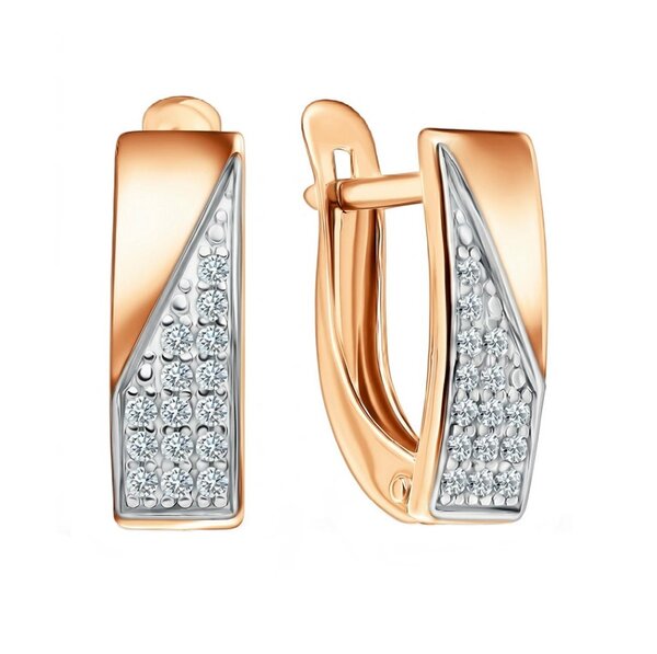 Золотые серьги с&nbsp;фианитом