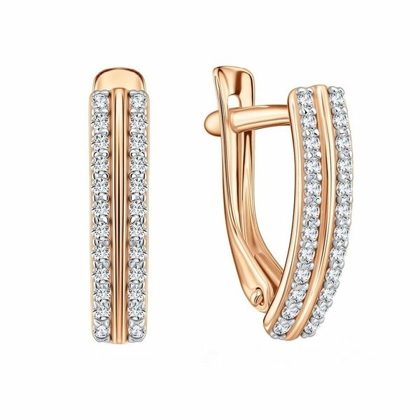 Золотые серьги с&nbsp;фианитом