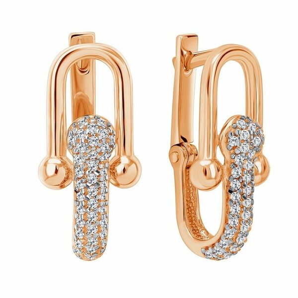 Золотые серьги с&nbsp;фианитом