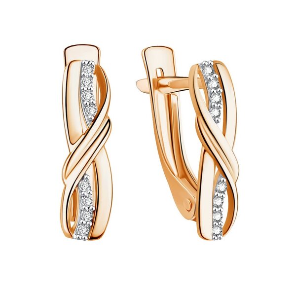 Золотые серьги с&nbsp;фианитом