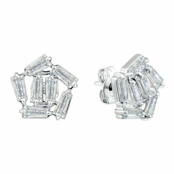 Серебряные серьги-пусеты с&nbsp;фианитом