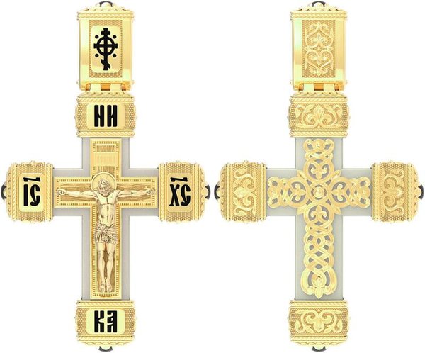 Золотой крест с бивнем мамонта