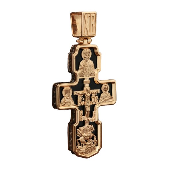 Золотой крест с агатом