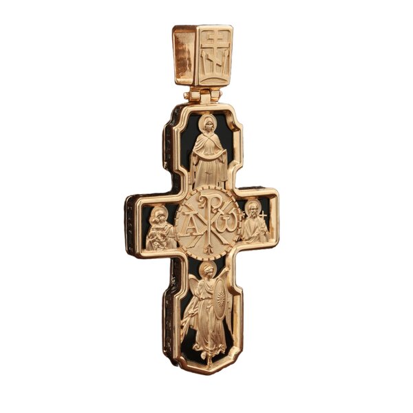 Золотой крест с агатом