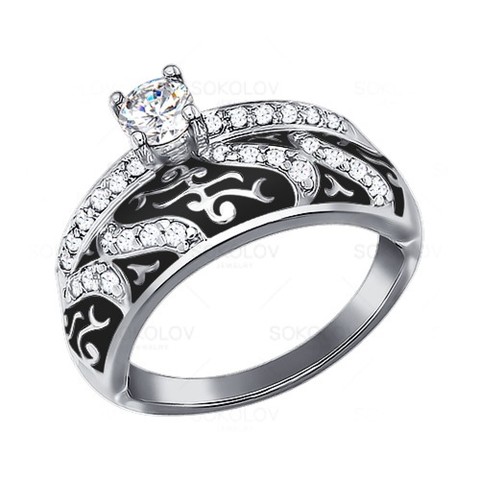 Серебряное кольцо с фианитом