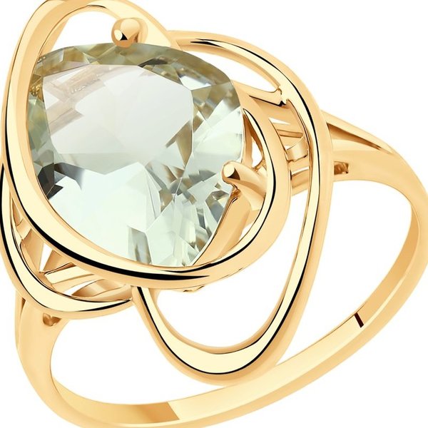 Золотое кольцо с аметистом зеленым