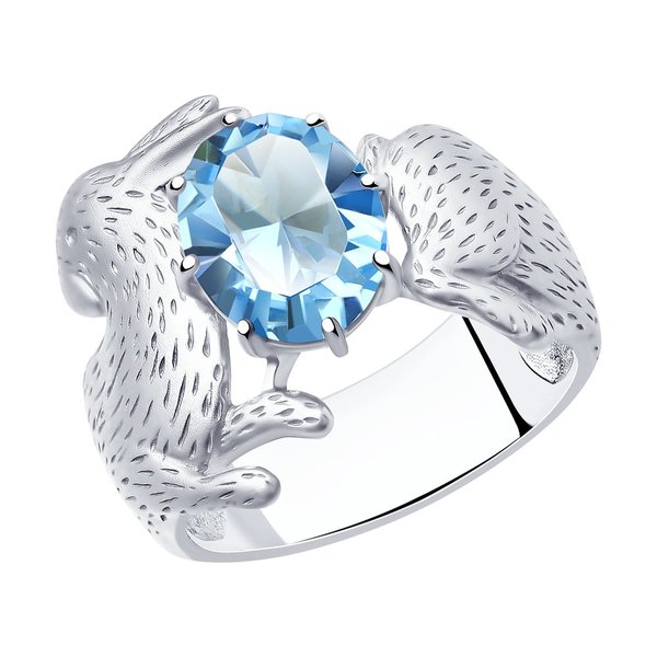 Серебряное кольцо с кристаллом сваровски