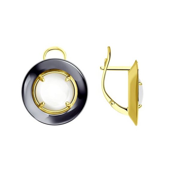 Серебряные серьги с&nbsp;лунным камнем