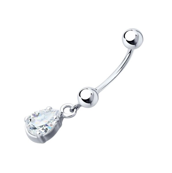 Серебряный пирсинг с&nbsp;фианитом