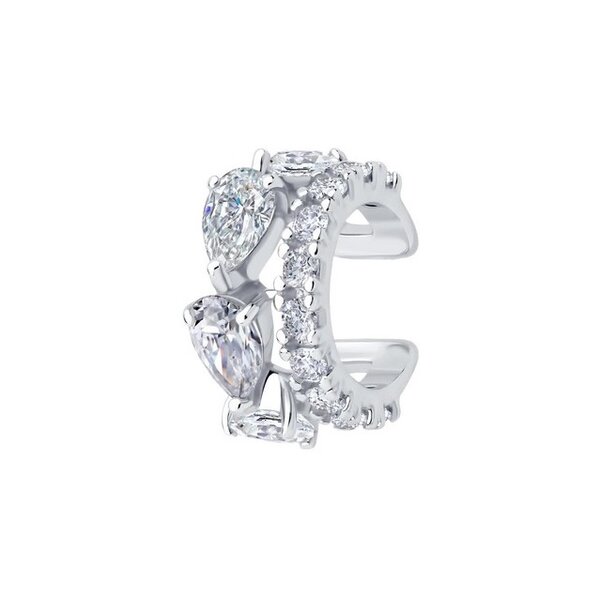 Серебряная серьга-кафф с&nbsp;фианитом