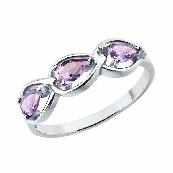 Серебряное кольцо с&nbsp;аметистом