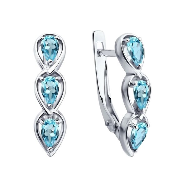 Серебряные серьги с&nbsp;топазом