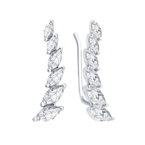 Серебряные серьги-кафф с&nbsp;фианитом