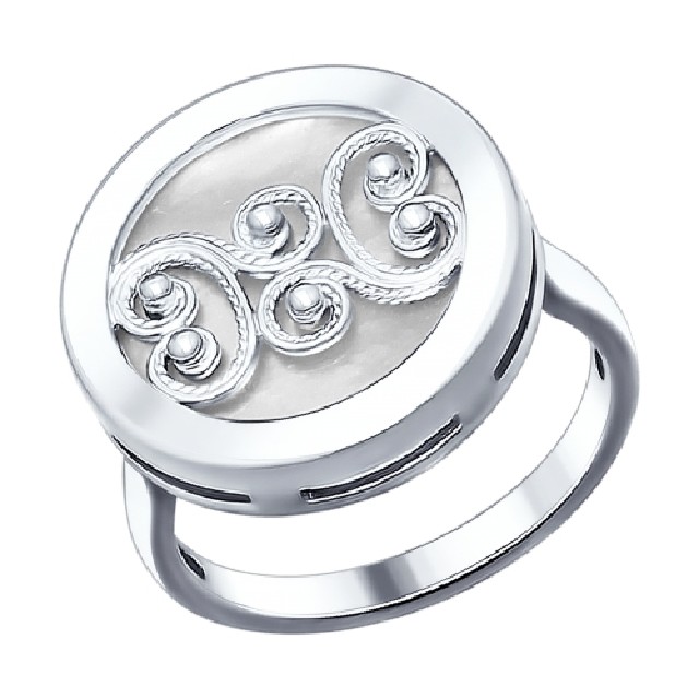 Серебряное кольцо с перламутром