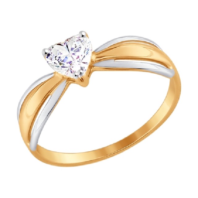 Золотое кольцо с кристаллом