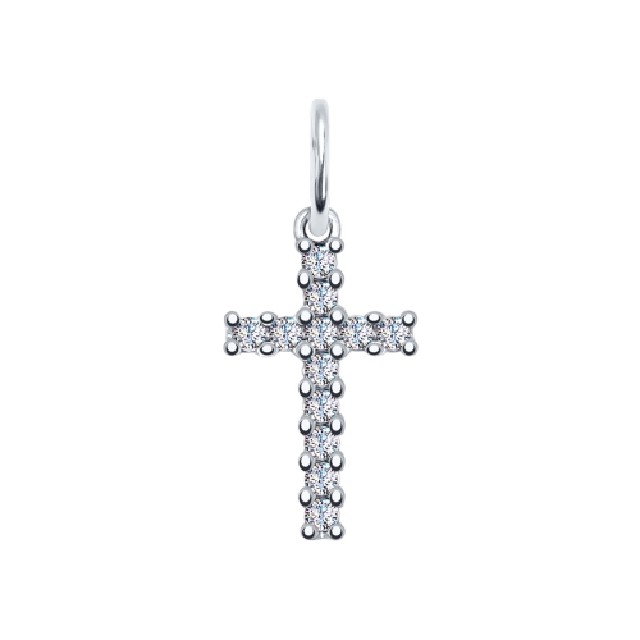 Серебряный крест с&nbsp;фианитом