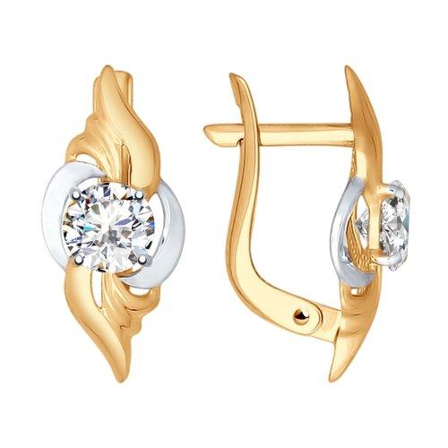 Золотые серьги с&nbsp;кристаллом