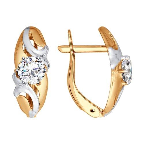 Золотые серьги с&nbsp;кристаллом