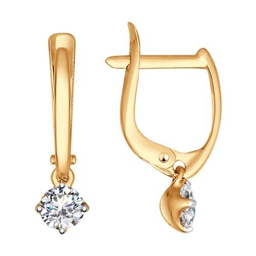 Золотые серьги с&nbsp;кристаллом