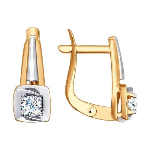 Золотые серьги с&nbsp;кристаллом