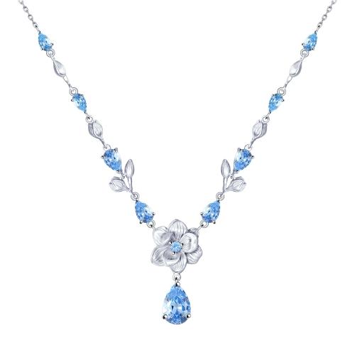 Серебряное колье с фианитом