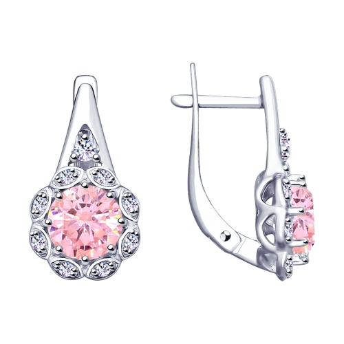 Серебряные серьги с&nbsp;фианитом