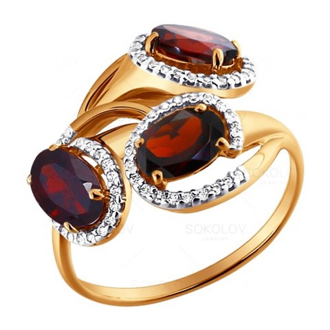 Золотое кольцо с&nbsp;гранатом