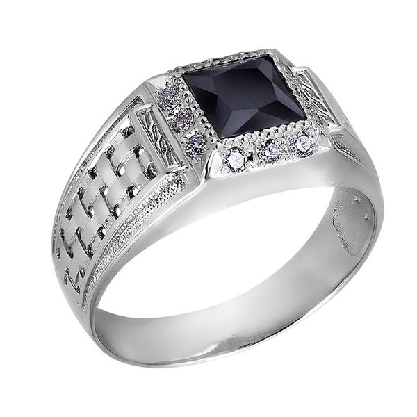 Серебряная печатка с&nbsp;фианитом