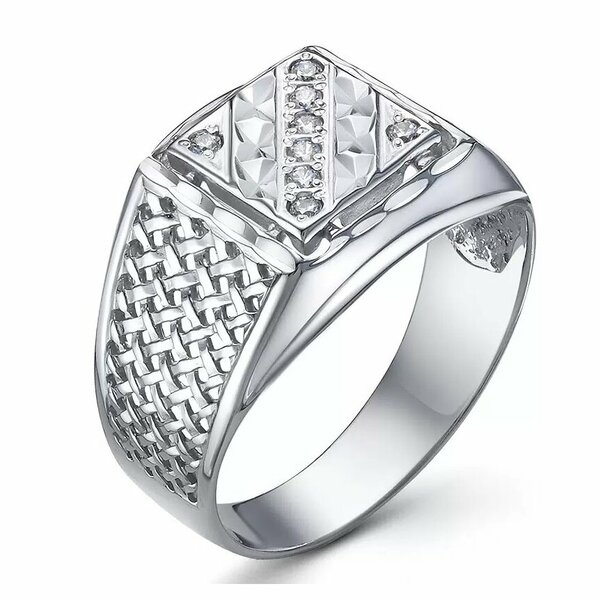 Серебряная печатка с фианитом