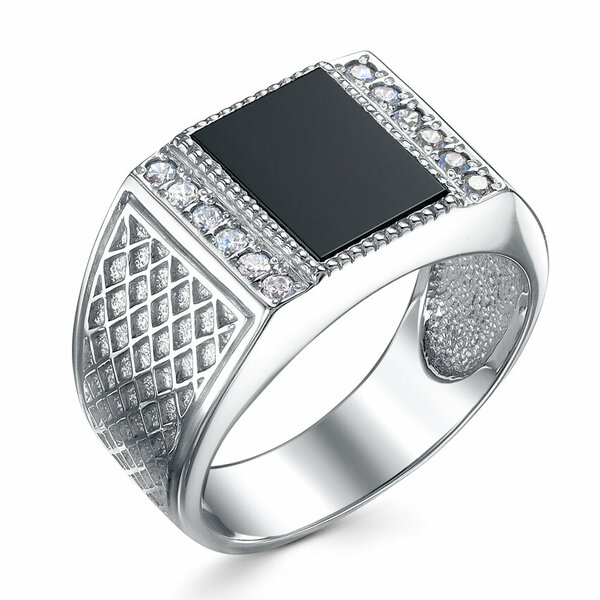 Серебряная печатка с фианитом