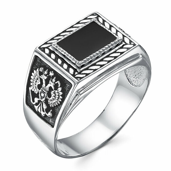 Серебряная печатка с агатом