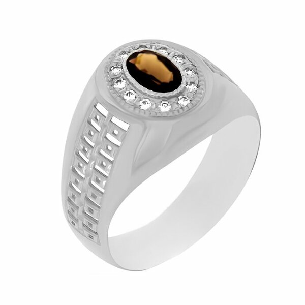 Серебряная печатка с&nbsp;раух-топазом