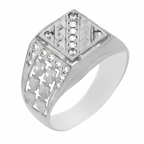 Серебряная печатка с&nbsp;фианитом