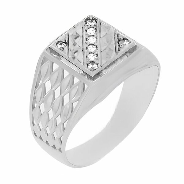 Серебряная печатка с&nbsp;фианитом